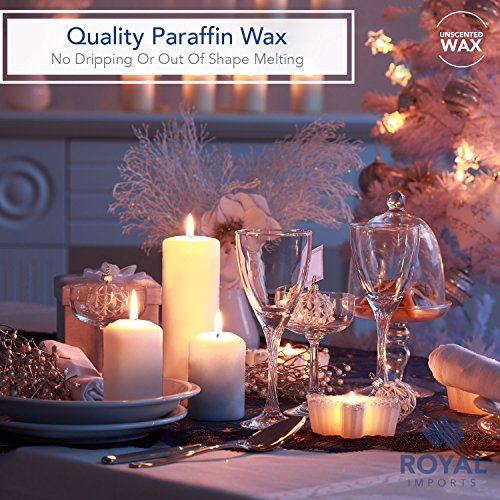 Royal Imports Unscented Pillar Candles 3 Inch Premium Wax White, 4 Sets (12 Candles - 4 Of Each 3X3, 3X6, 3X9) White Unscented Premium Wax For Wedding, Spa, Party, Birthday, Holiday, Bath, Home Decor #TOP5