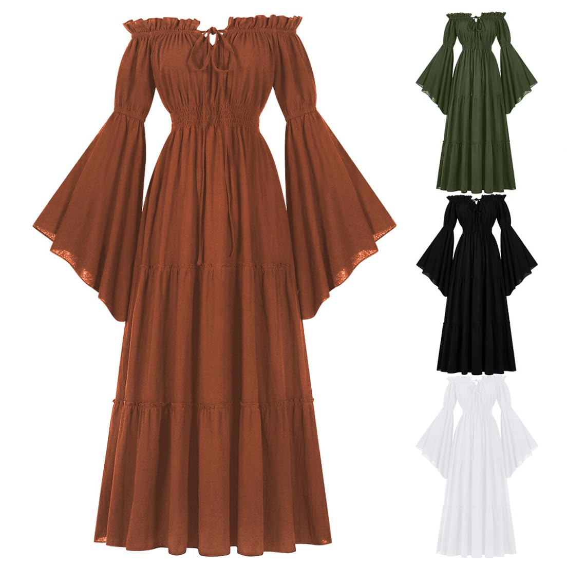 Damska sukienka vintage steampunk gotycka z odkrytymi ramionami na Halloween czarownica Vestido Cosplay