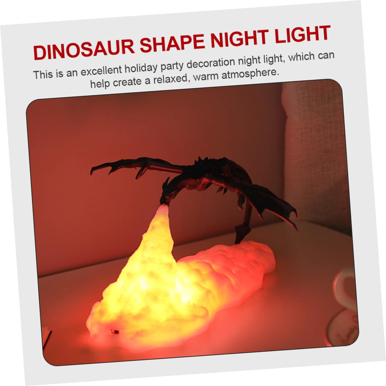 Lampe 3D Dragon Cracheur de Feu LED, Veilleuse Tactile Rechargeable USB
