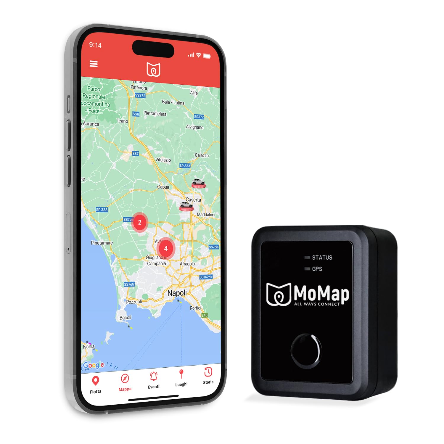 MoMap Box Light – Localizzatore GPS Portatile per Auto e Veicoli | SIM Inclusa con Abbonamento di 1 Anno, App 100% Italiana, Batteria Sostituibile | Facile da Installare (Tracciamento ogni 12 ore)