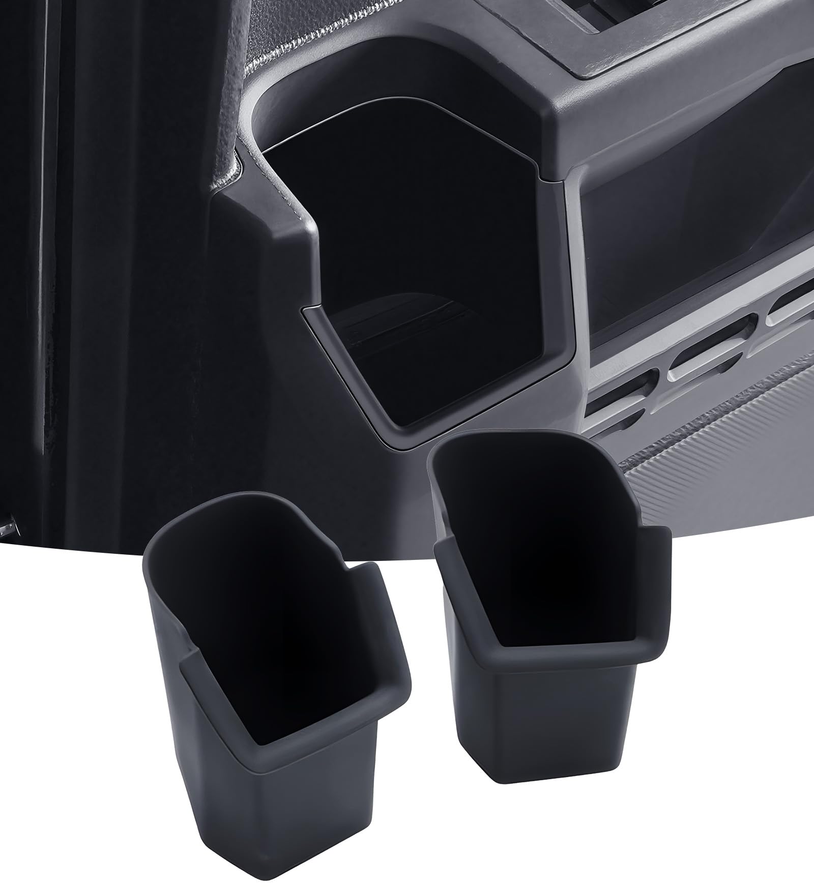 2PCS Rear Cup Holder Inserts for Toyota 4Runner 2026 2025 (6th Gen), Interior Accessories Silicone Cup Holder for 2025-2026 4 Runner, Black