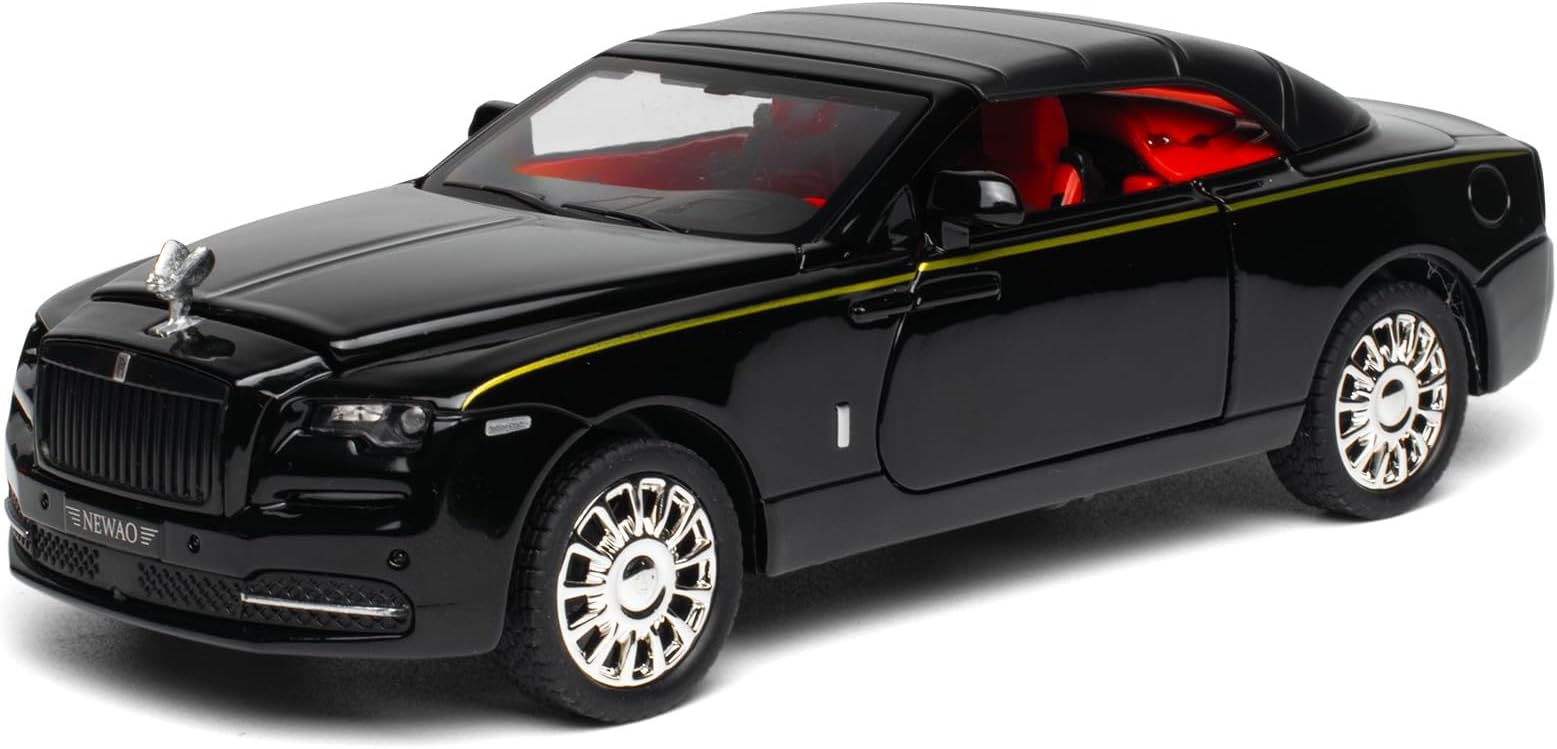 1：32 Rolls-Royce Dawn Diecast Cars, Pull Back Toy Car with Light & Sound, Perfect Model Presents for Kids & Boyfriends (Black)
