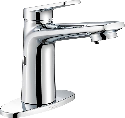 Miniatura 7 de GOESMO Grifo de baño con dispensador de jabón integrado, temperatura ajustable de agua fría y caliente de una sola manija, modos de sensor corto y