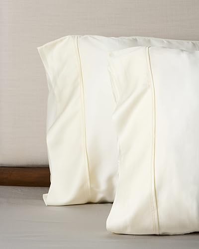 Weddingly Fundas de almohada 100% algodón egipcio Giza con certificación CEA, sello dorado acreditado, bolsillo profundo, fibra extralarga, tejido