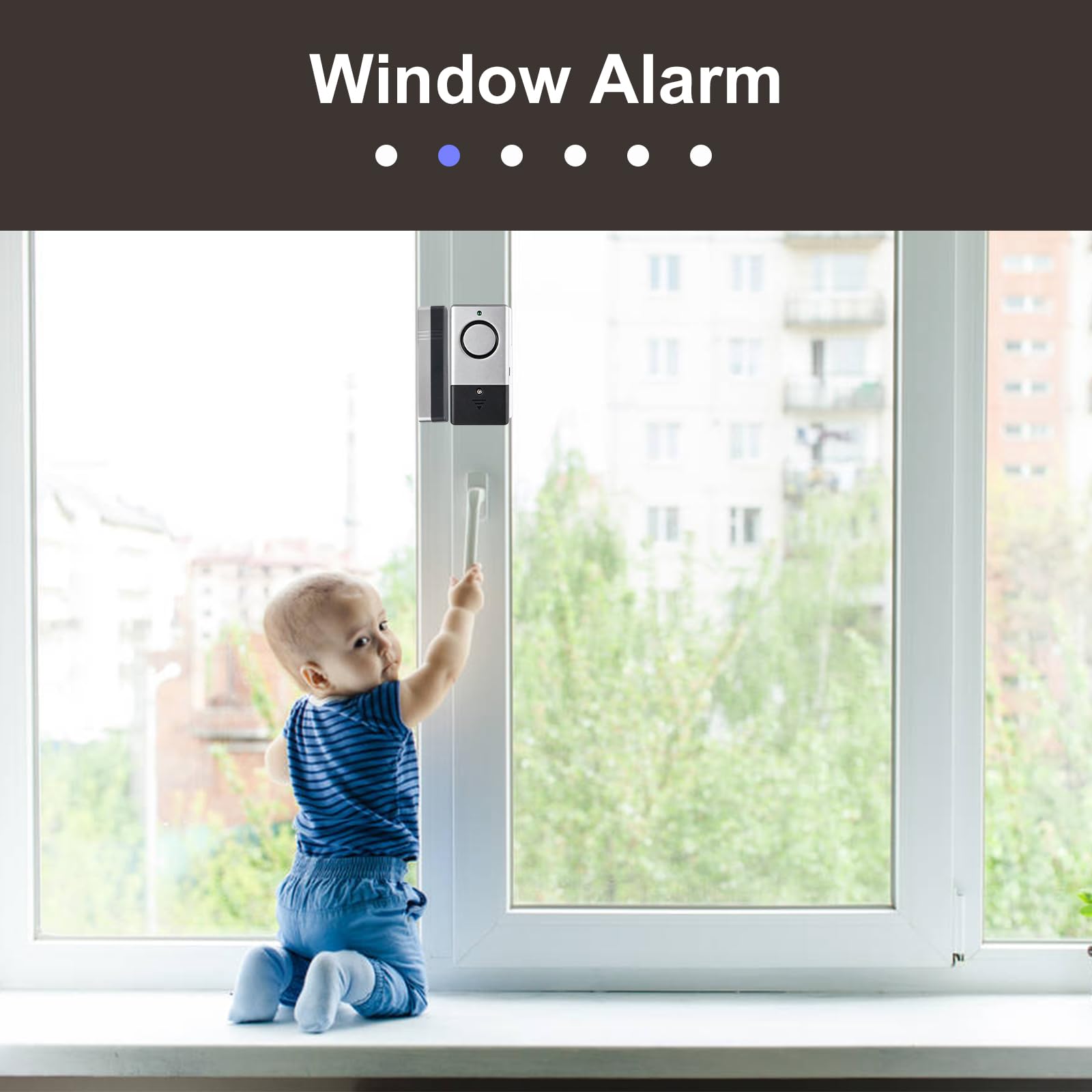 Sensor de alarma de apertura de puerta y ventana de 120 dB, paquete de 7 unidades para niños, seguridad de pacientes con demencia, alarma magnética para puerta de piscina para seguridad de niños