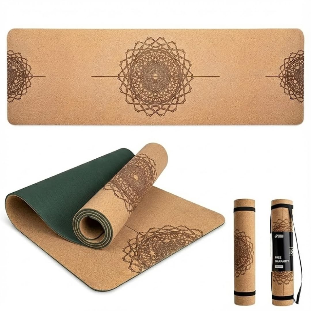 Workout Mat with Strap Carrier- Yoga Mat- Lightweight Exercise Mat- Thick Yoga Mats For Home Workout Gym- Non-slip