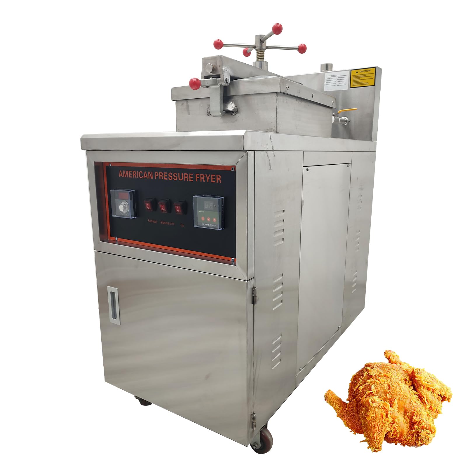 WYDDDARY 45L CNC High Pressure Fried Chicken Stove LPG Commercial Duck Chicken Deep Fryer with Triple Safety Valve Protection Fry 6-8 Ducks at a Time 110V
