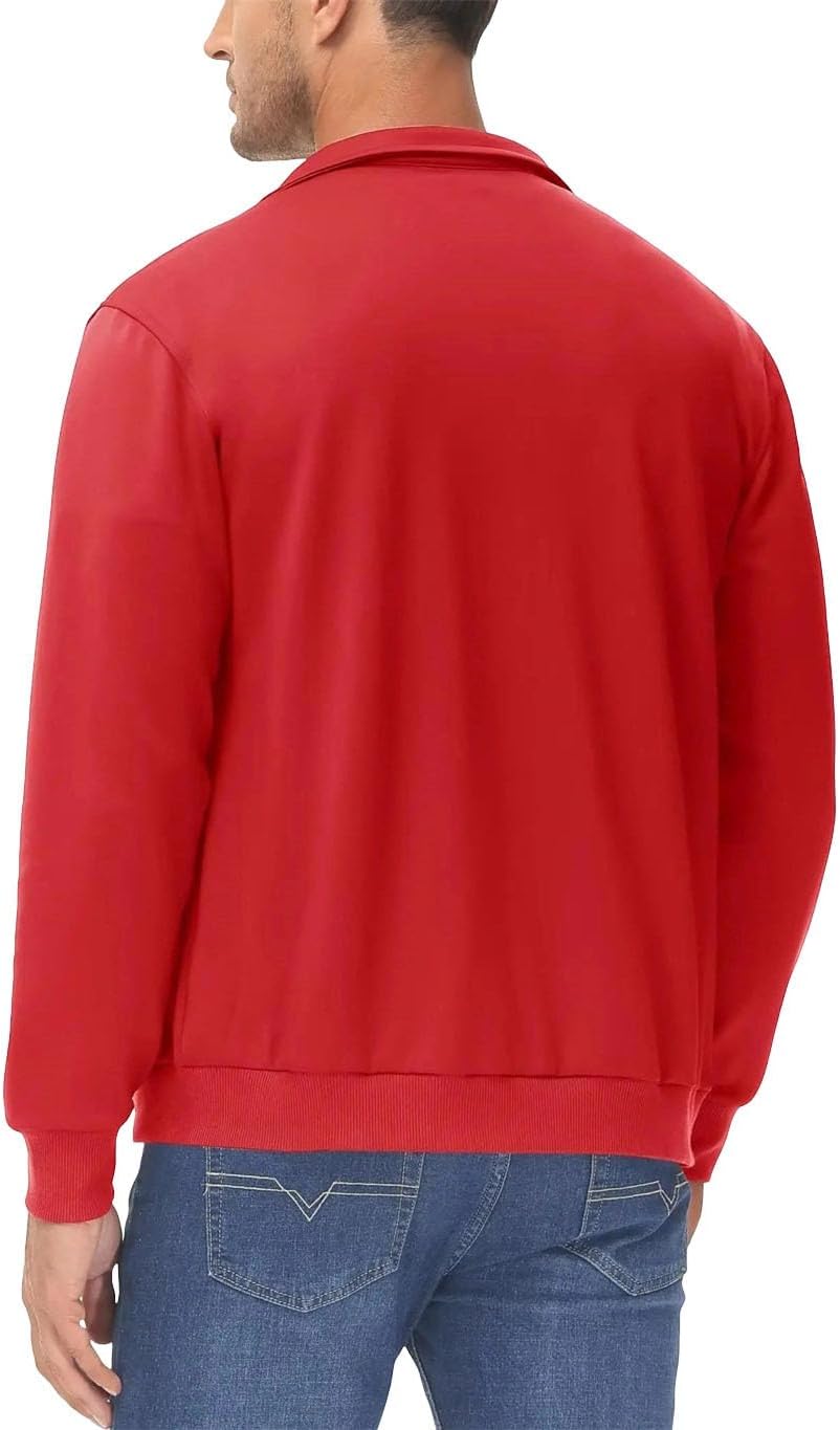 Men's Spring Autumn Track Jacket Lightweight Full Zip Sports Running Athletic Workout