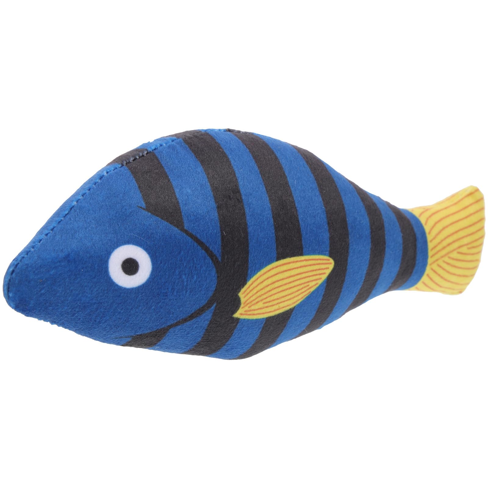 Beaupretty Mâcher pour Chat D’intérieur en Peluche Forme Poisson Bleu Tigre, Herbe à Chat Naturelle, Léger et Solide, Interactif pour Animaux de Compagnie Actifs