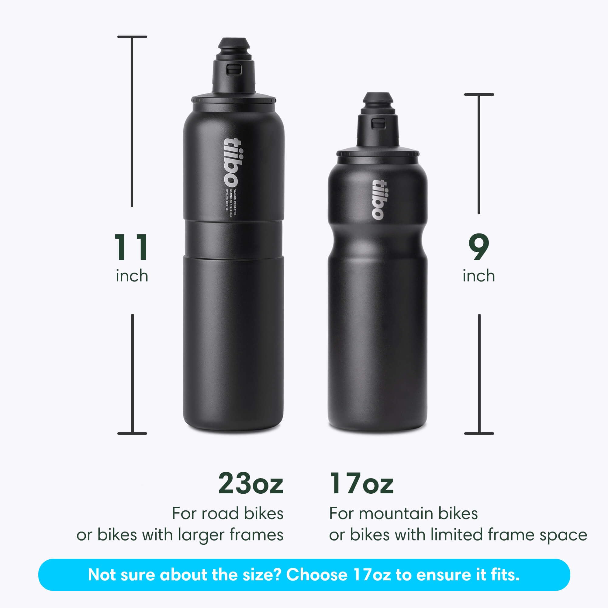 tiibo Izolowana próżniowo butelka rowerowa ze stali nierdzewnej 650 ml czarna