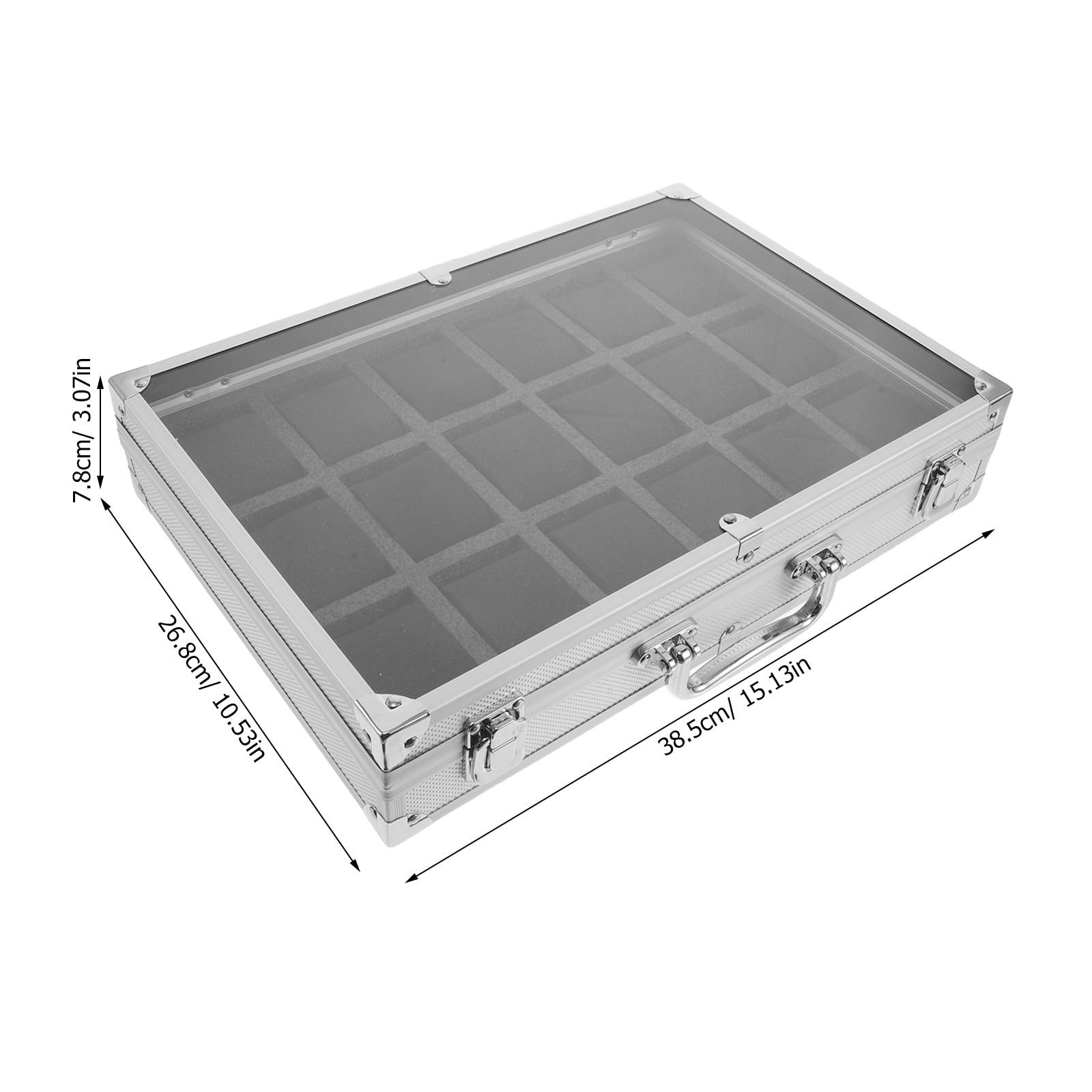 Mipcase Caja para Guardar Relojes de Pulsera de Aluminio con 18 Ranuras