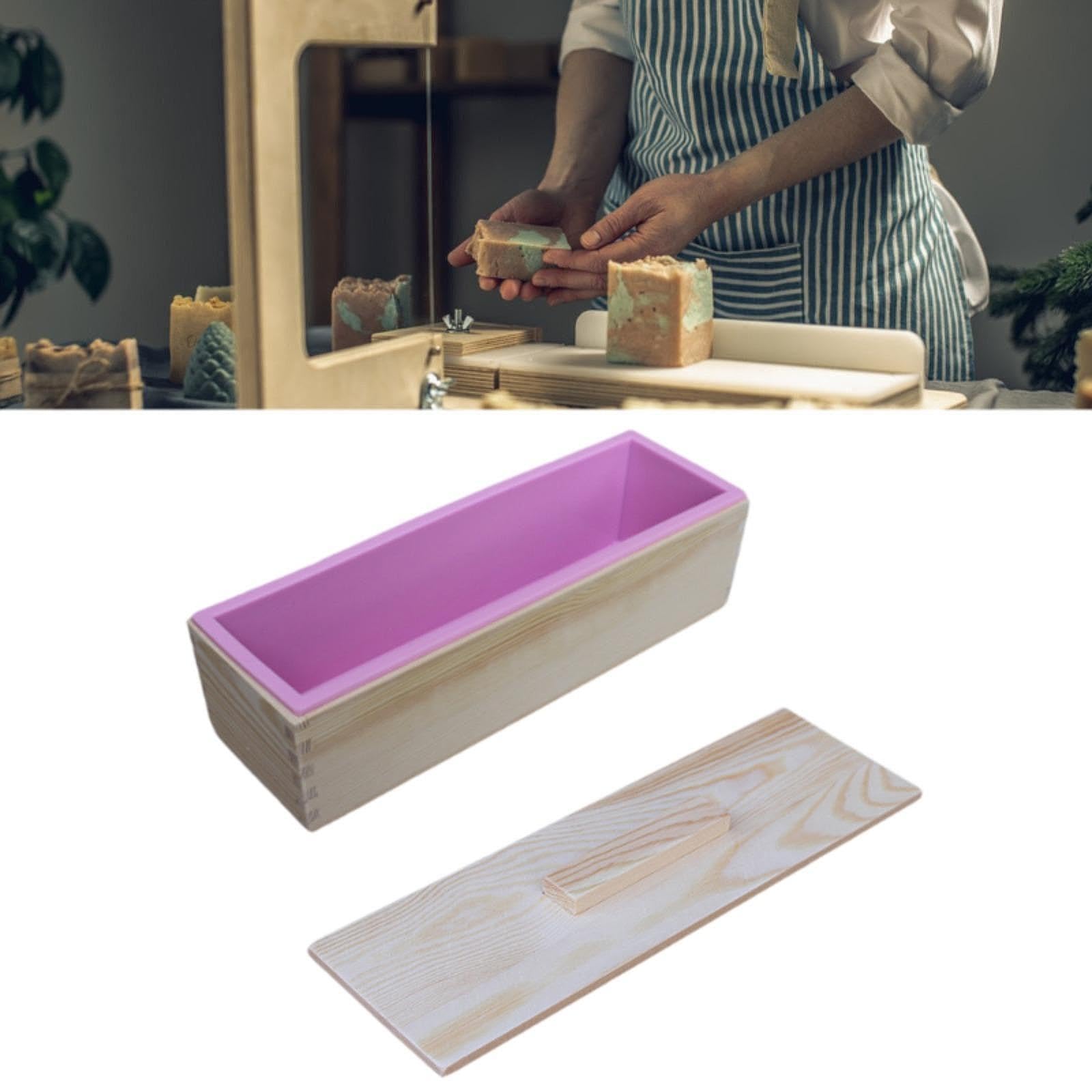 Colcolo Moule à Savon En Bois avec Boîte, Outil pour Création de Savon, Rose