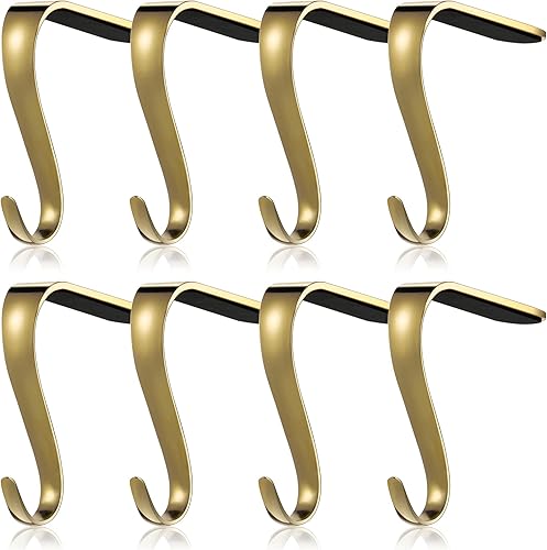 Boao Soportes para calcetines de Navidad de metal para repisas, estantes de chimenea, guirnalda, juego de agarres para decoración de fiestas de