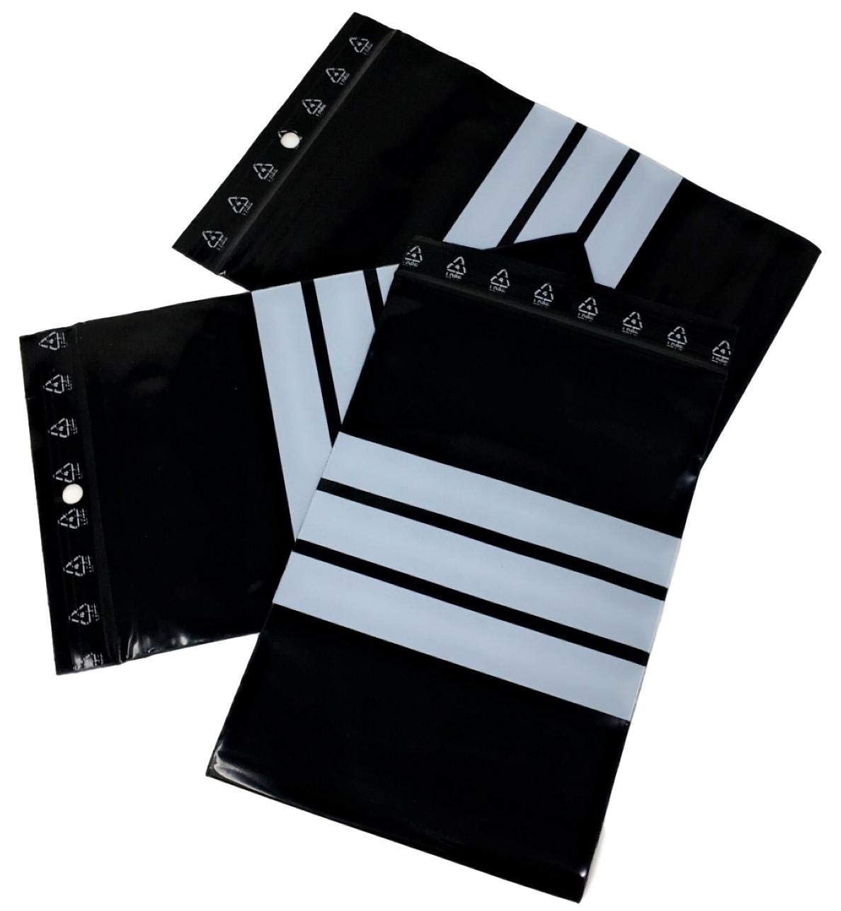 500 Sachet zip noir 160 X 220 mm 16 X 22 cm Sachets zip opaque résistant UV 60 μ 3 bande de marquage blanche zip écriture sachet plastique anti UV lumière sachet compatible alimentaire congélation