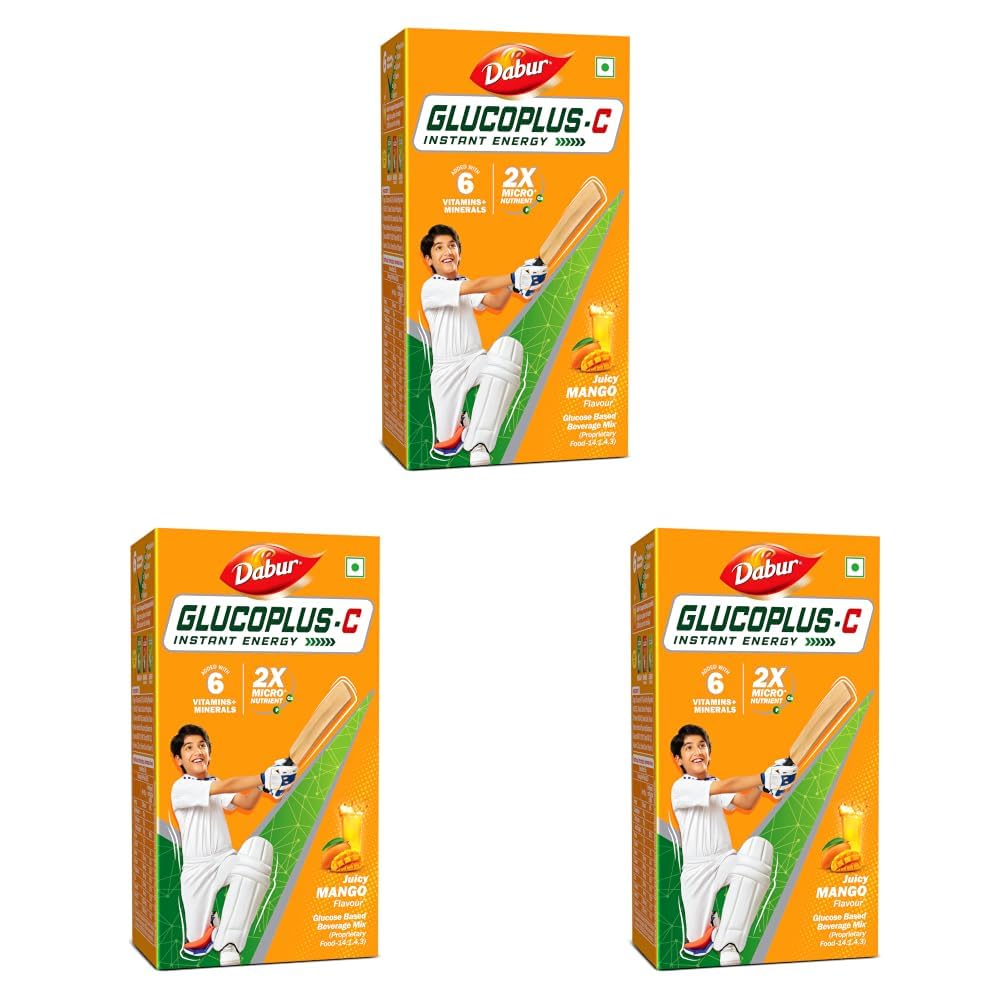Dabur Glucoplus C Instant Powder Energy Glucose (Mango Flavour) - 1kg | Replenishes Energy with 6 Added Vitamins and Minerals | 20% More Glucose In Every Sip | Vitamin C and Zinc Helps Boost Immunity | Calcium, Phosphorus and Vitamin K Support Bone Health-image-35