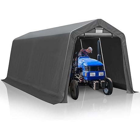 8' x 14' Outdoor Storage Shelter - A Sturdy Temporary Shed Solution