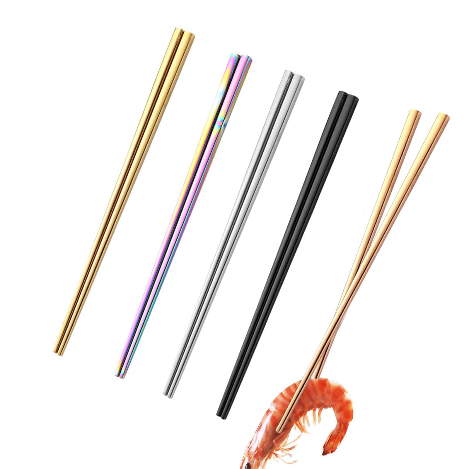 Palillos de acero inoxidable de diseño elegante y vajilla coreana japonesa premium