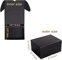 Vista 2 de ZBEIVAN Cajas de envío pequeñas negras de 8 x 6 x 4, 20 paquetes de cajas de cartón corrugado para embalaje de regalos de pequeñas empresas con tapas