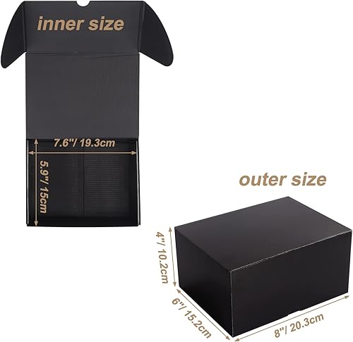 Miniatura 2 de ZBEIVAN Cajas de envío pequeñas negras de 8 x 6 x 4, 20 paquetes de cajas de cartón corrugado para embalaje de regalos de pequeñas empresas con tapas