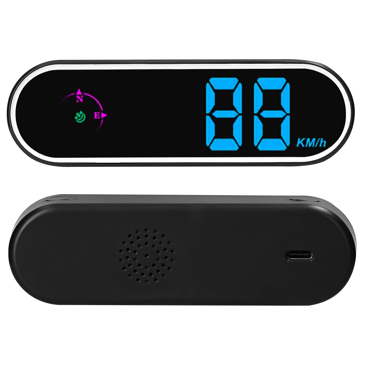 Shkalacar Speedometer HUD GPS Digital Speed Meter MPH/KMH Switchable, Head Up Display with Colorful LED Display Clock & Compass Function Overspeed Alarm for Car Truck SUV RV