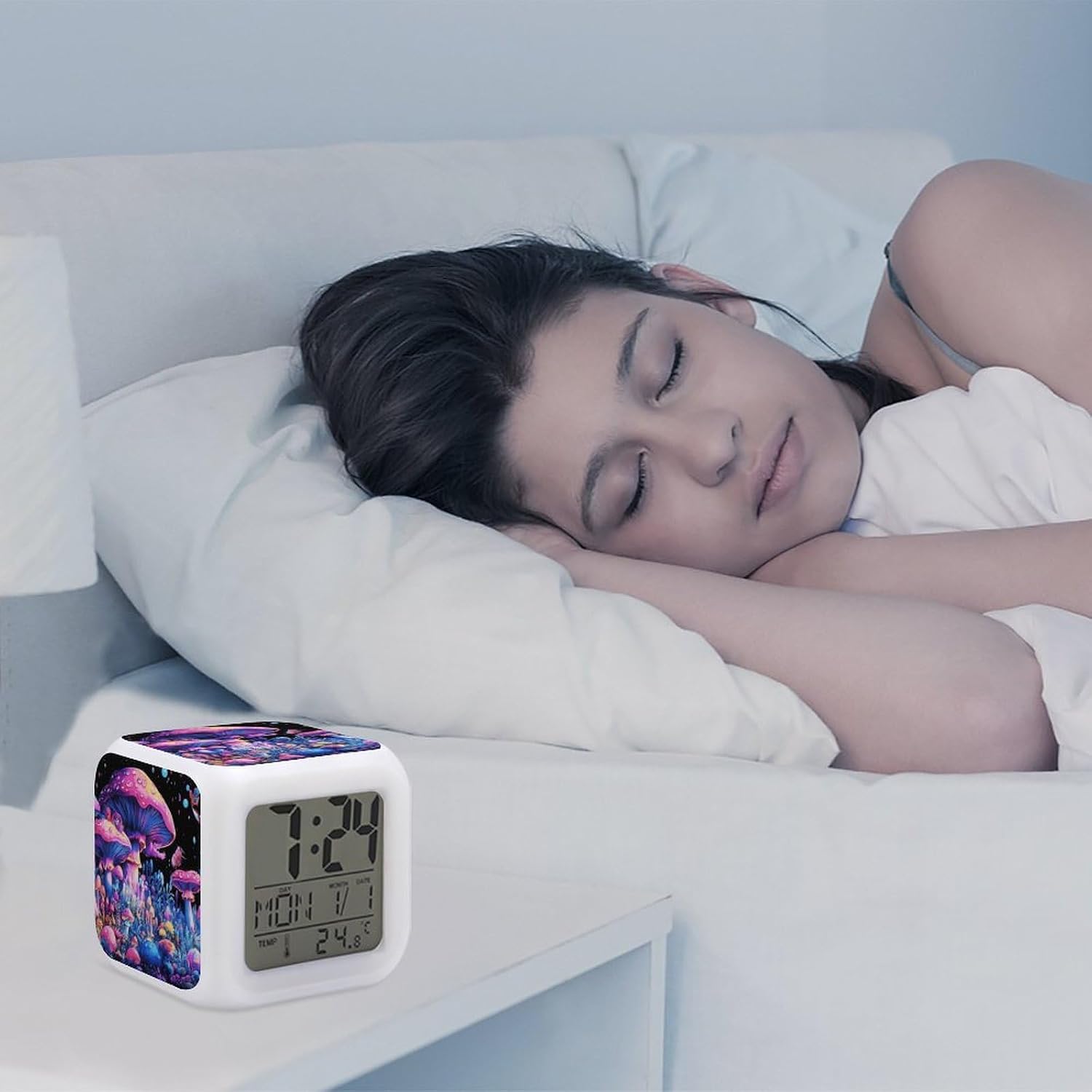 Mushroom Fantasy Forest Digital Alarm Clock Alarm Clock for Bedroom image 5