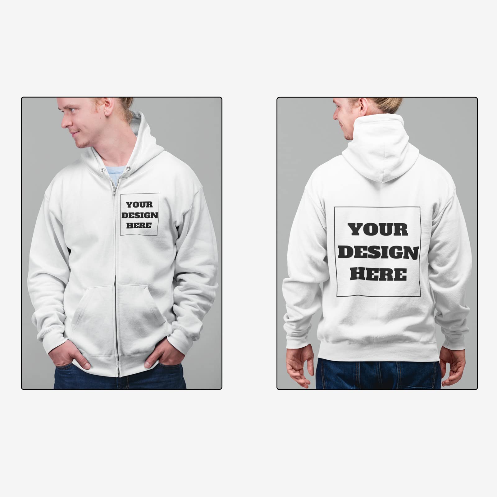 Felpe Personalizzato, Felpa Personalizzata con Foto e Testo, Felpa Zip con Cappuccio Stampa Personalizzata, Regali Personalizzati per Famiglia e Amici
