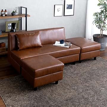 ブラウンレザー L字型ソファ 関家具 公式店 【別注用】ソファー コーナーソファー カウチ 4人