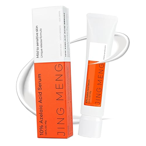 Crema de suero de ácido azelaico al 10%, tratamiento de acné rosácea, minimiza los poros, removedor de manchas oscuras, niacinamida, resultados