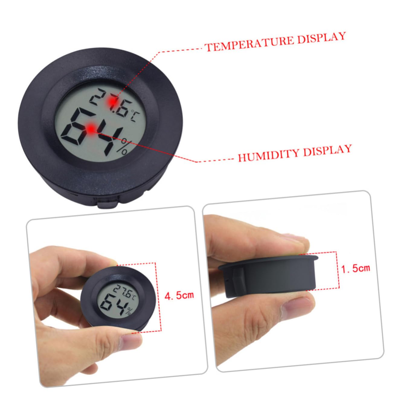 Mipcase 21pezzi Mini Termometro Igrometro Elettronico per Terrario Misuratore di Temperatura e umidità per Rettili Incubatrici e Ambienti Interni da Compatto e Portatile