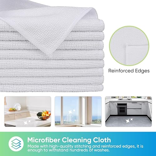 Miniatura 2 de HOMEXCEL Paños de limpieza de microfibra, paquete de 24 toallas de limpieza para cocina, sin pelusas, sin arañazos, altamente absorbentes y