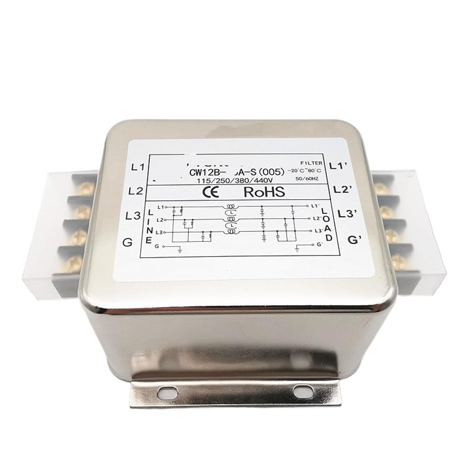 Filtre de puissance triphasé 380V 40A CW12B-40A-S pour serveur