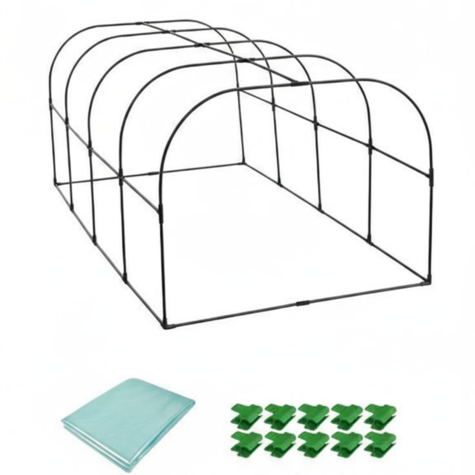 kowaku Copertura Serre Tunnel per Piante Antigelo Materiale PE Telaio in Acciaio PP Accessori Inclusi Adatta a Balcone Orto Giardino Terrazza Esterno , 200-100-80cm