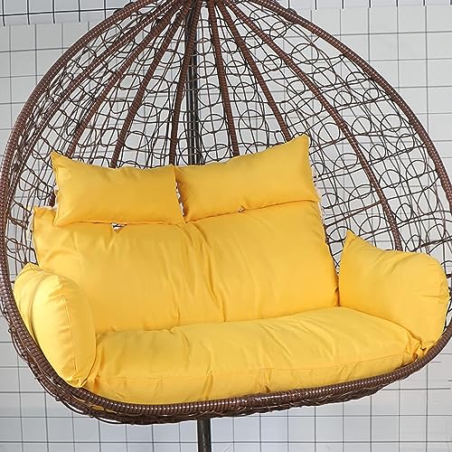 Exquisito cojín de repuesto para silla de huevo, hamaca para 2 personas, cojines de ratán para colgar silla de huevo, cojín redondo grueso solo para silla de patio, cojines lavables