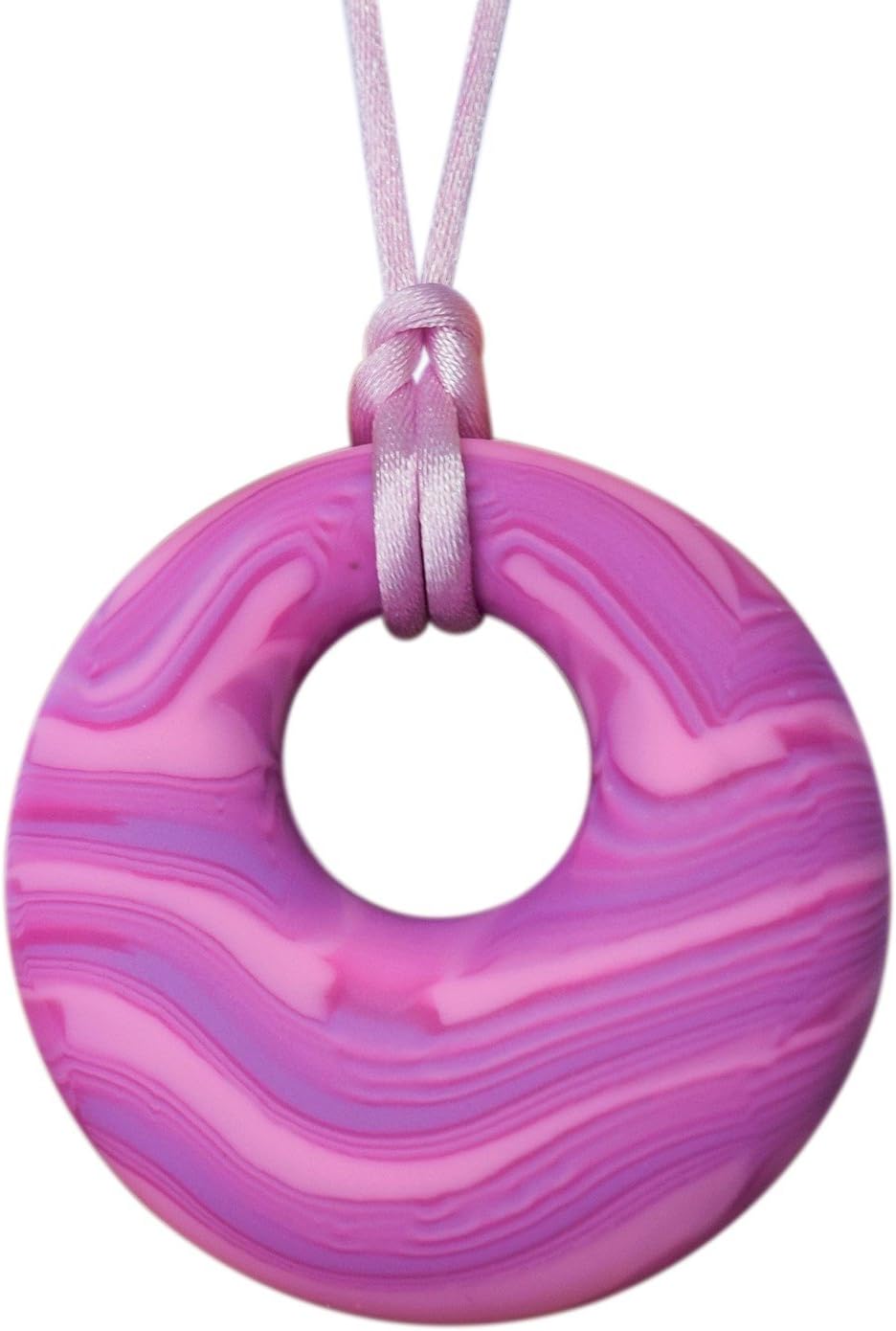 Munchables Scribbles Sensory Chew Necklace – Chewy Fidget Toy for Adults, Teens and Girls (Pink)