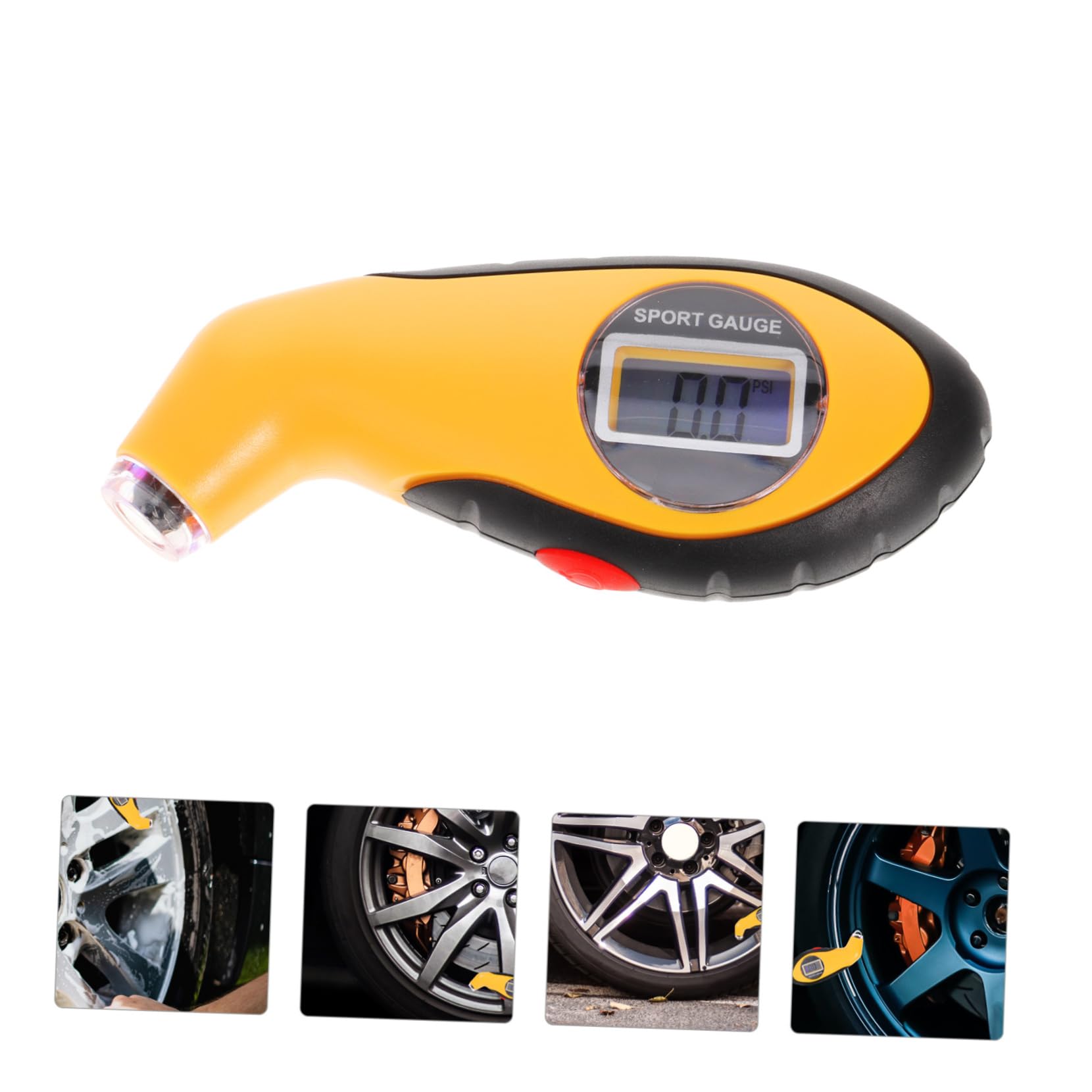 GLEAVI 5pezzi Manometro Digitale Per Pneumatici Misuratore Di Pressione Elettronico Strumento Portatile Per Controllo Pressione Auto Gonfiaggio Rapido e Facile Costruzione Resistente e