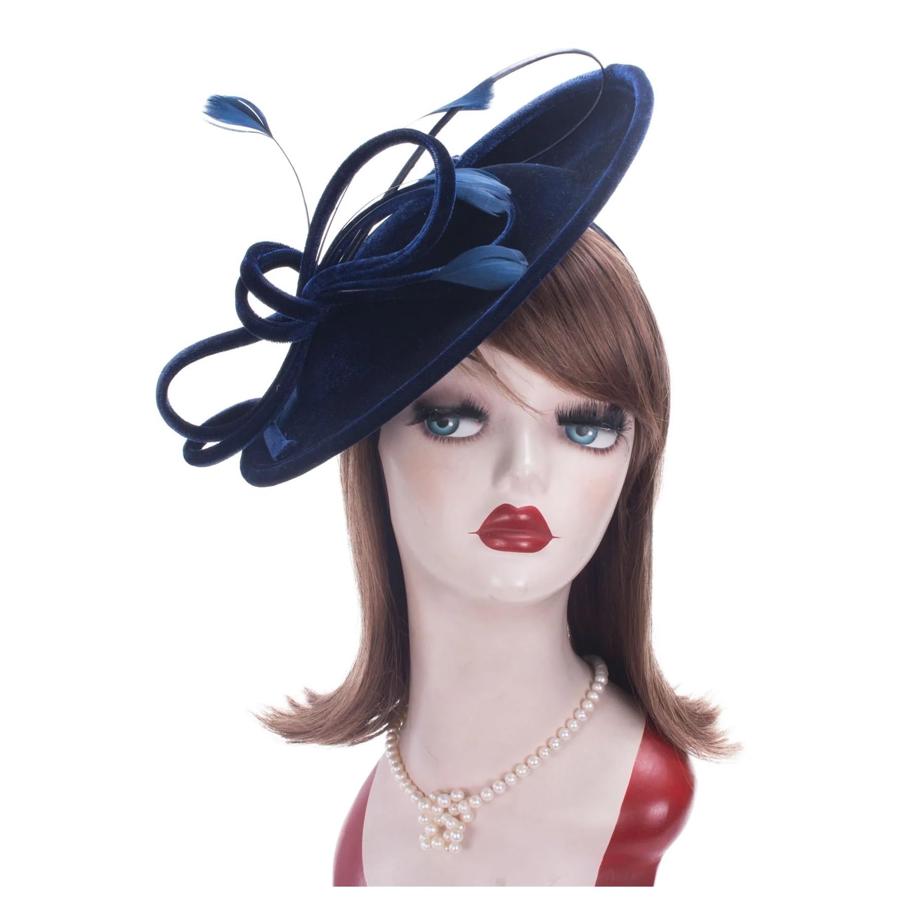 Cappello Da Sposa Elegante copricapo da donna in velluto ad anello for occasioni nuziali, chiesa o cerimonia Per Le Donne