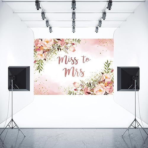 Miniatura 4 de Aperturee Telón de fondo de despedida de soltera de 7 x 5 pies, diseño floral rosa, hojas verdes bohemias, compromisos, bodas, fiestas, decoración