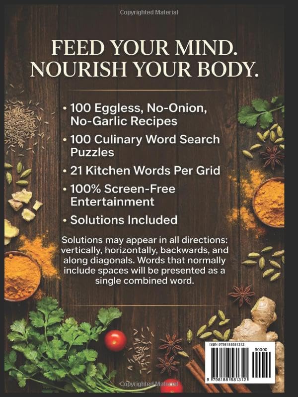 The Pure Vegetarian Kitchen: 100 Delicious Recipes & Word Search Puzzles: A Premium Two-in-One Cookbook and Activity Book for Adults image 3