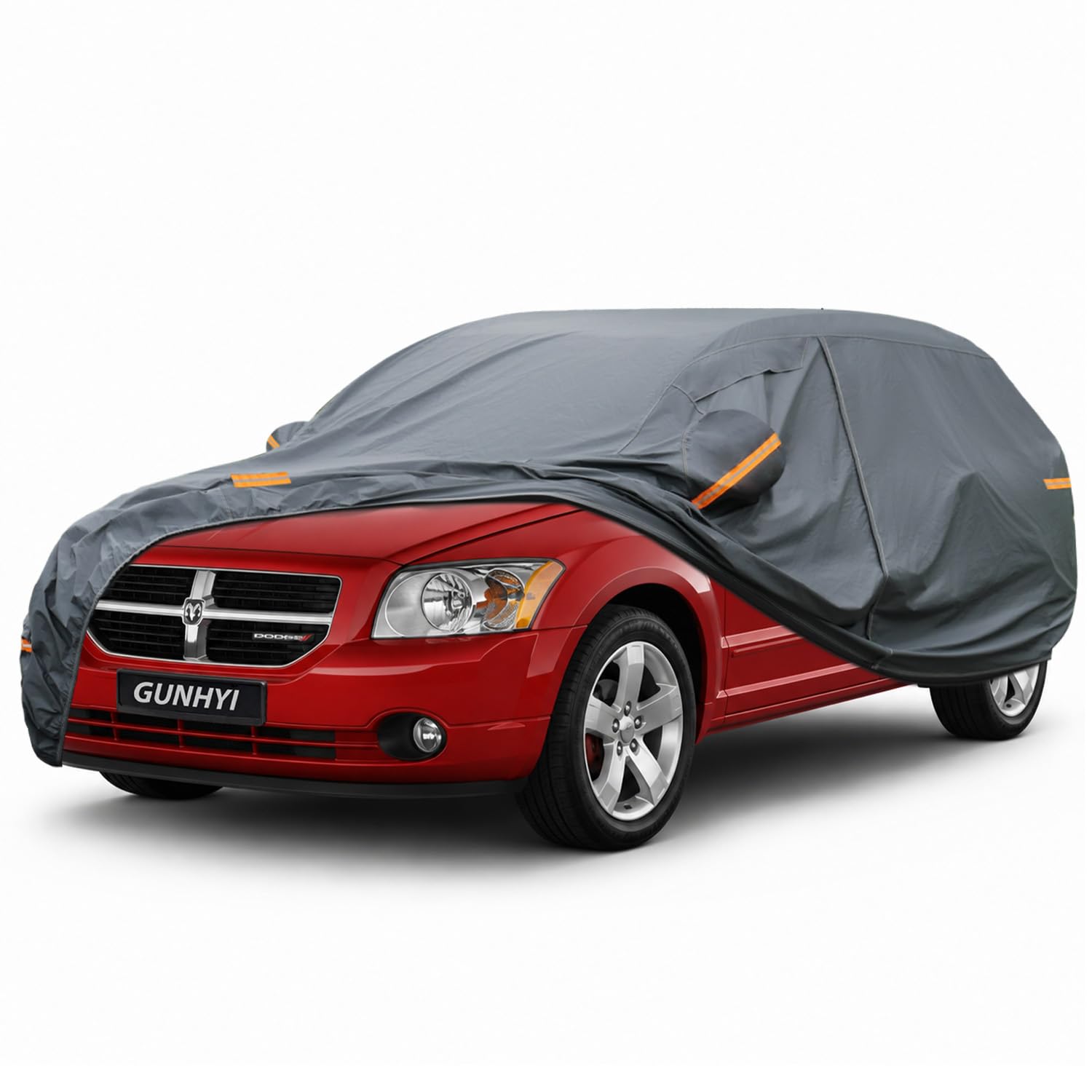 GUNHYI Premium Car Cover Custom Fit Dodge Caliber, 16 Layers Heavy Duty Car Cover Waterproof All Weather with Zipper Door for Sun Rain Snow Dust Uv Protection