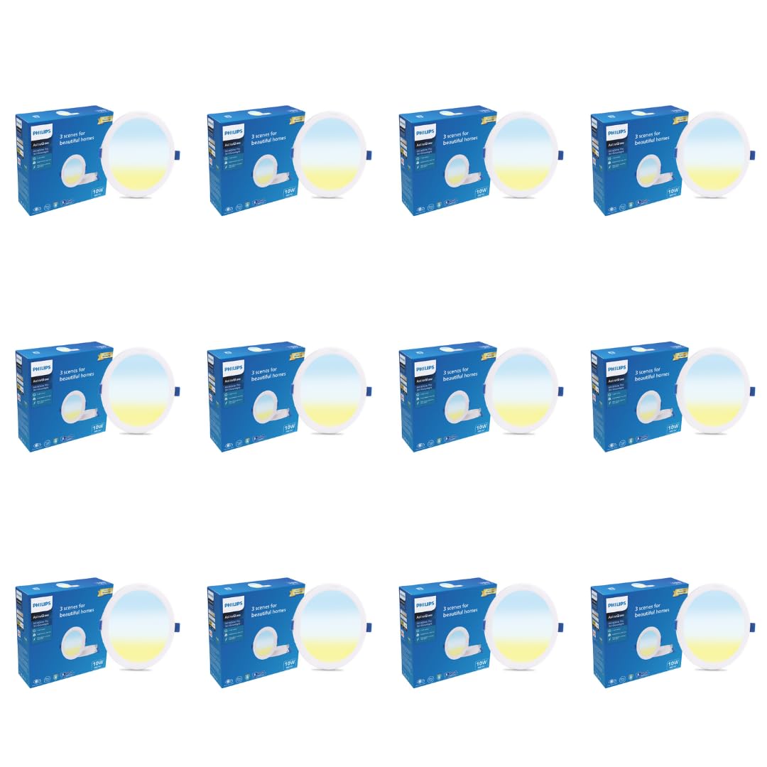 PHILIPS 10W 3in1 Round AstraGlow Pro LED Ceiling Light | Slim Surface Panel for Home & Office | Energy Efficient Bright LED Fixture | Pack of 12-picture-37