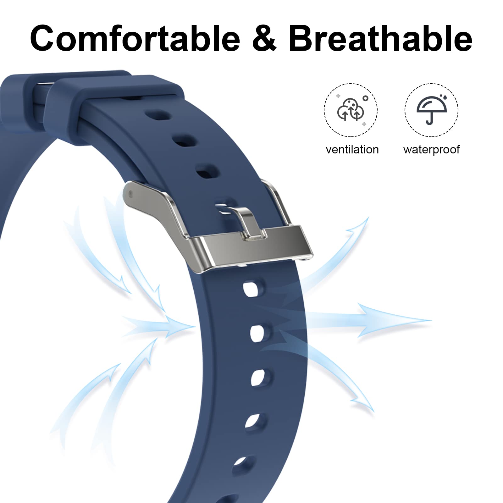 woednx Cinturino di ricambio da 20 mm per Smart Watch, sgancio rapido in morbido silicone delicato sulla pelle, cinturino per smartwatch
