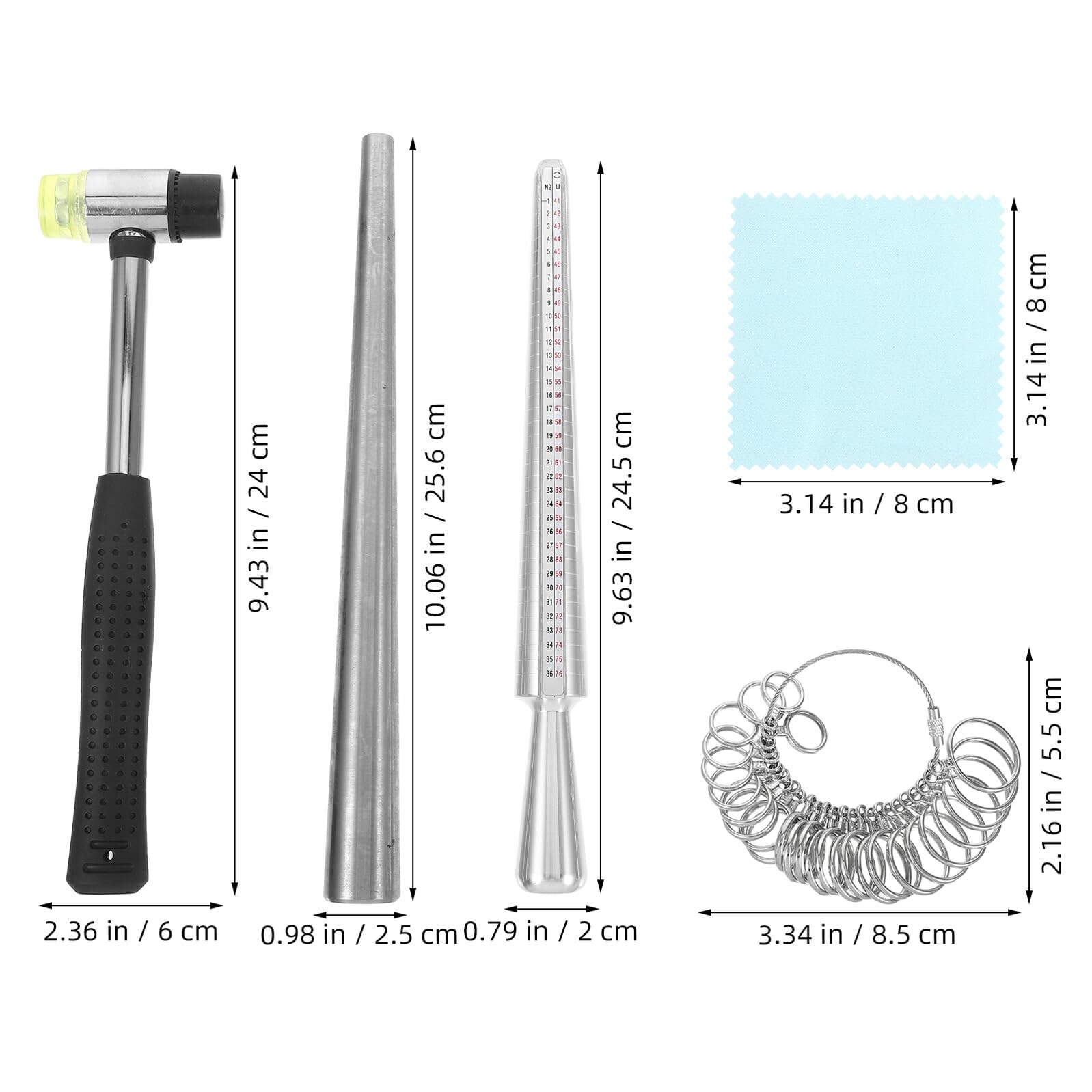 Cabilock Strumenti per Misurazione degli Anelli Misuratore di Anelli in Metallo Mandrino per Creazione di Gioielli per Hobbisti Fai da Te Artigianato Dimensionamento e Modellatura di Gioiel