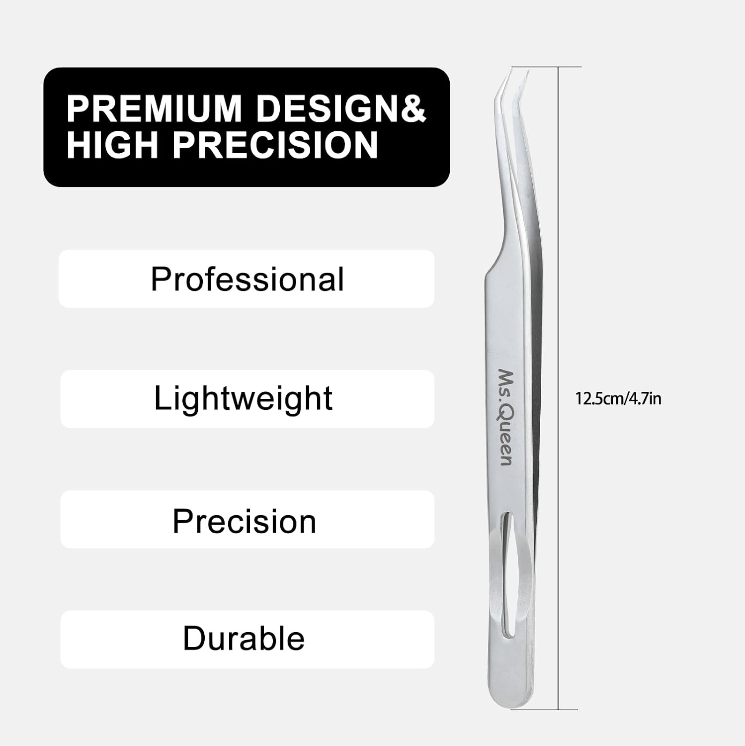 Ms.Queen Eyelash Tweezers for Lash Extensions,Precision Lash Extension Tools for Isolation,Classic and Volume Lash Extension Applying