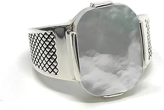 Sponsored Ad - KAR 925K Stamped Sterling Silver Mother of Pearl Elegant Men's Ring K41V