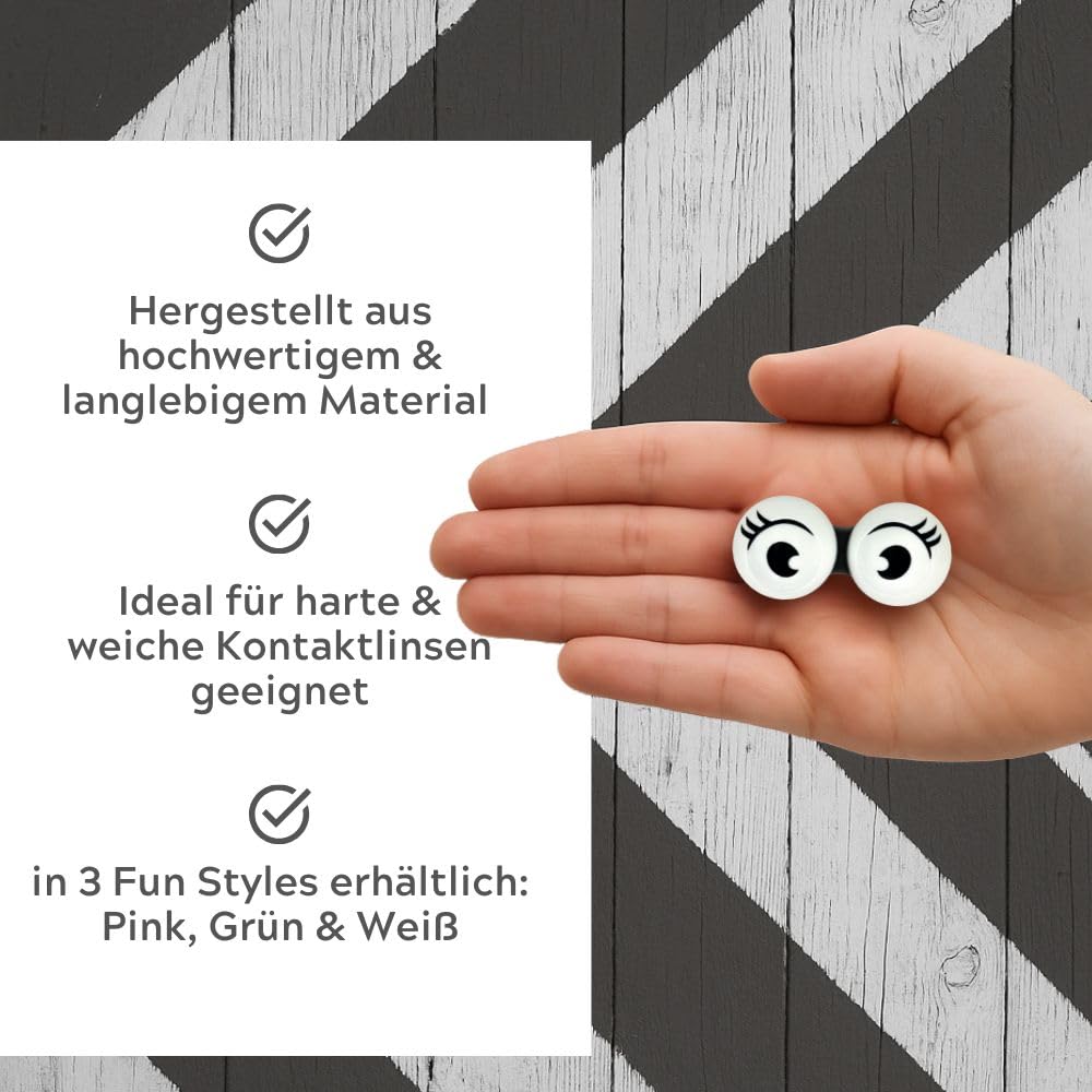 Magnivision Pojemnik na soczewki kontaktowe z oznaczeniem lewej i prawej strony o nowoczesnym wzornictwie, pojemnik na soczewki kontaktowe, pojemnik do higienicznego przechowywania twardych i miękkich