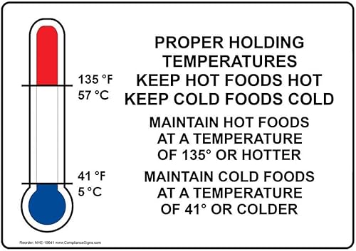 Miniatura 3 de ComplianceSigns. Señal adecuada de las temperaturas de la tenencia, material compuesto de aluminio del AL-Plus de 10x7 pulgadas para la manipulación