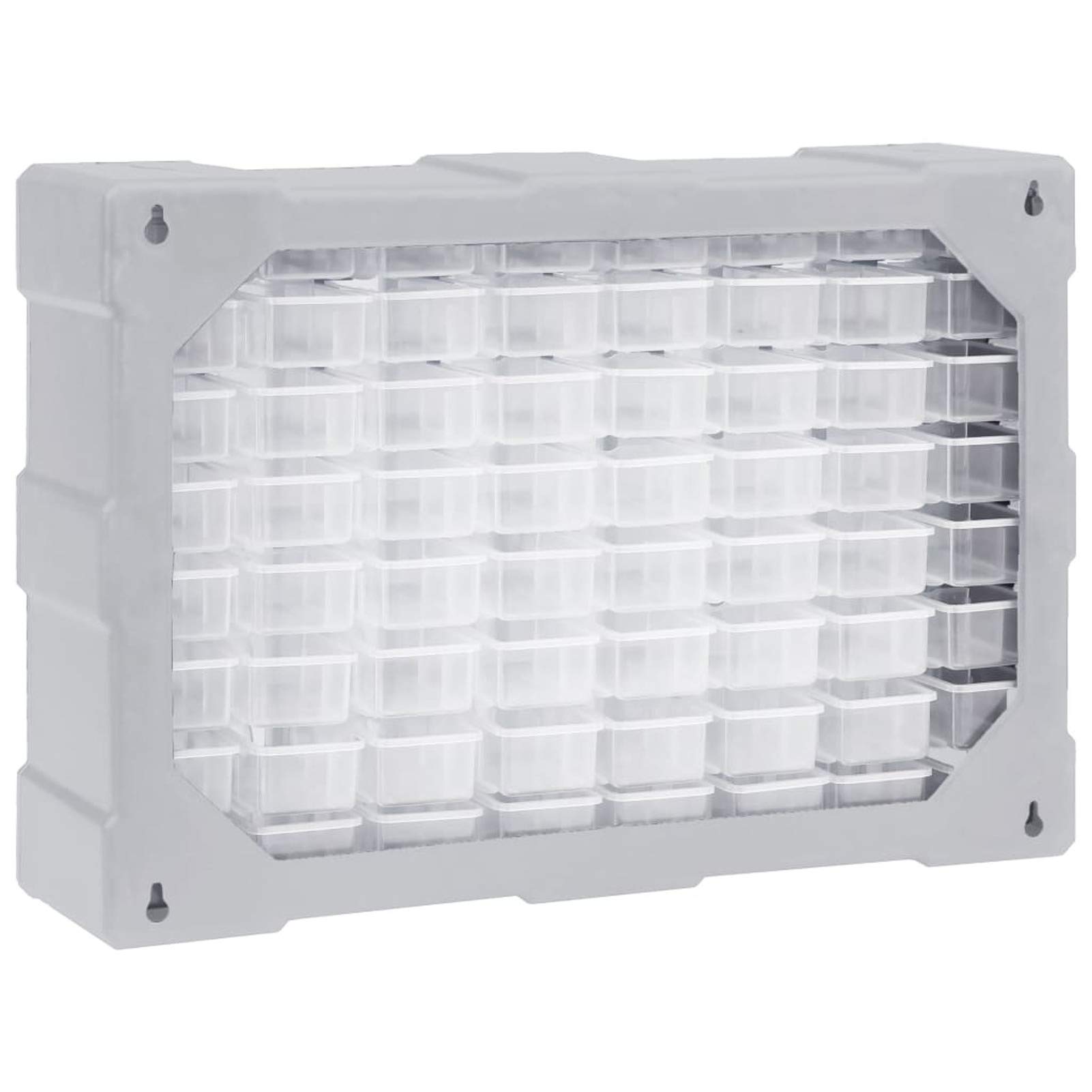 Tidyard Organizador de 64 cajones, caja clasificada, caja de clasificación, caja de tornillos, caja clasificadora para piezas pequeñas, sistema de organización, taller, 52 x 16 x 37,5 cm
