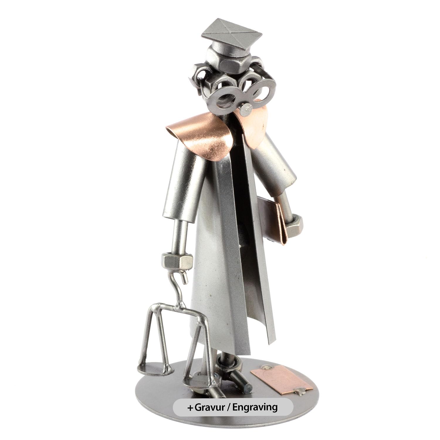 Steelman24 I Nuts and bolts sculpture Judge With Personal Engraving I Handmade ornaments I I Metal figurine