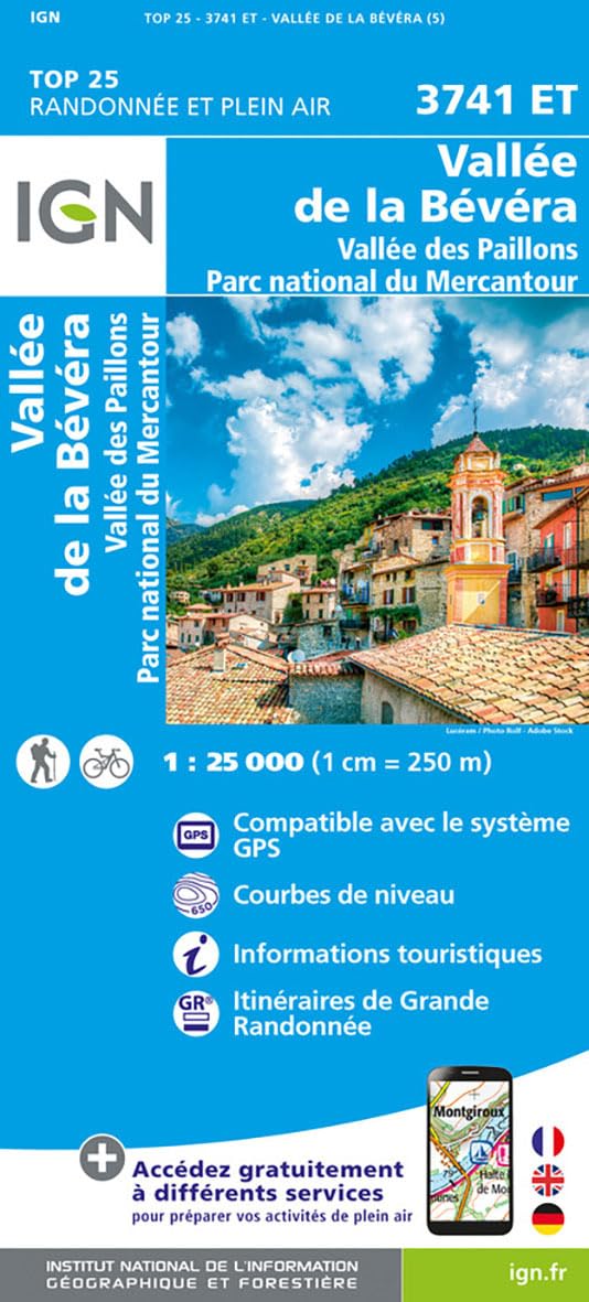 Vallées de la Bévéra / Vallées Paillons / PNR Mercantour (3741ET): 1:25000 (TOP 25)