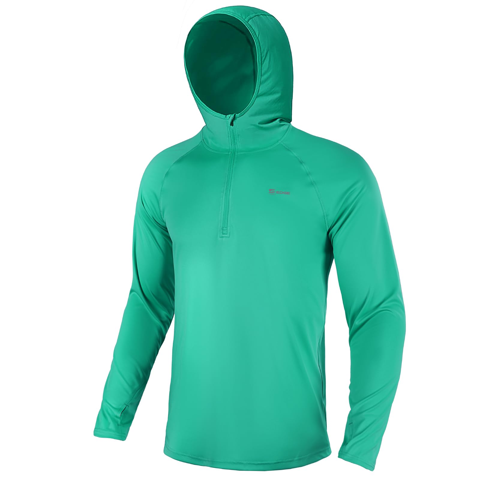 SG EdgeMen's 1/4 Zip Long Sleeve Rash Guard Hoodie Quick-Dry UPF 50+ Fishing Hiking and Water Sports